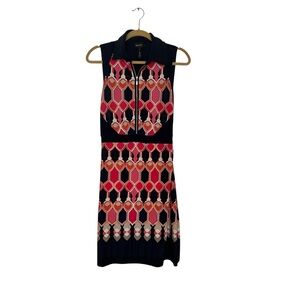 Laundry Sleeveless Geometric Midi Dress - Blue, Pink, Orange